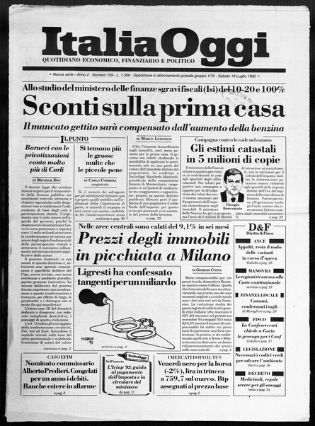 Italia oggi : quotidiano di economia finanza e politica